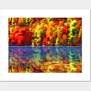 Autumn Trees reflection Posters and Art